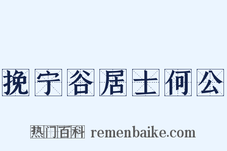 挽宁谷居士何公是什么意思的图片